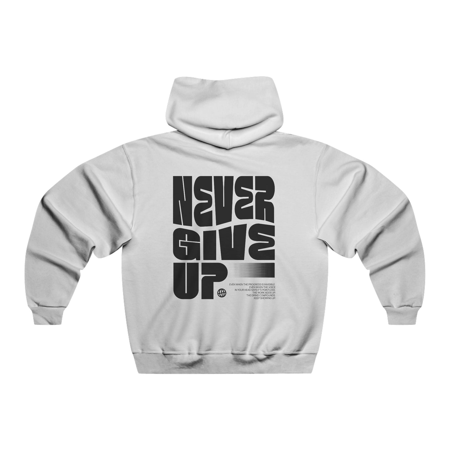 LeLigue Hoodie: Never Give Up Sweatshirt for Men White