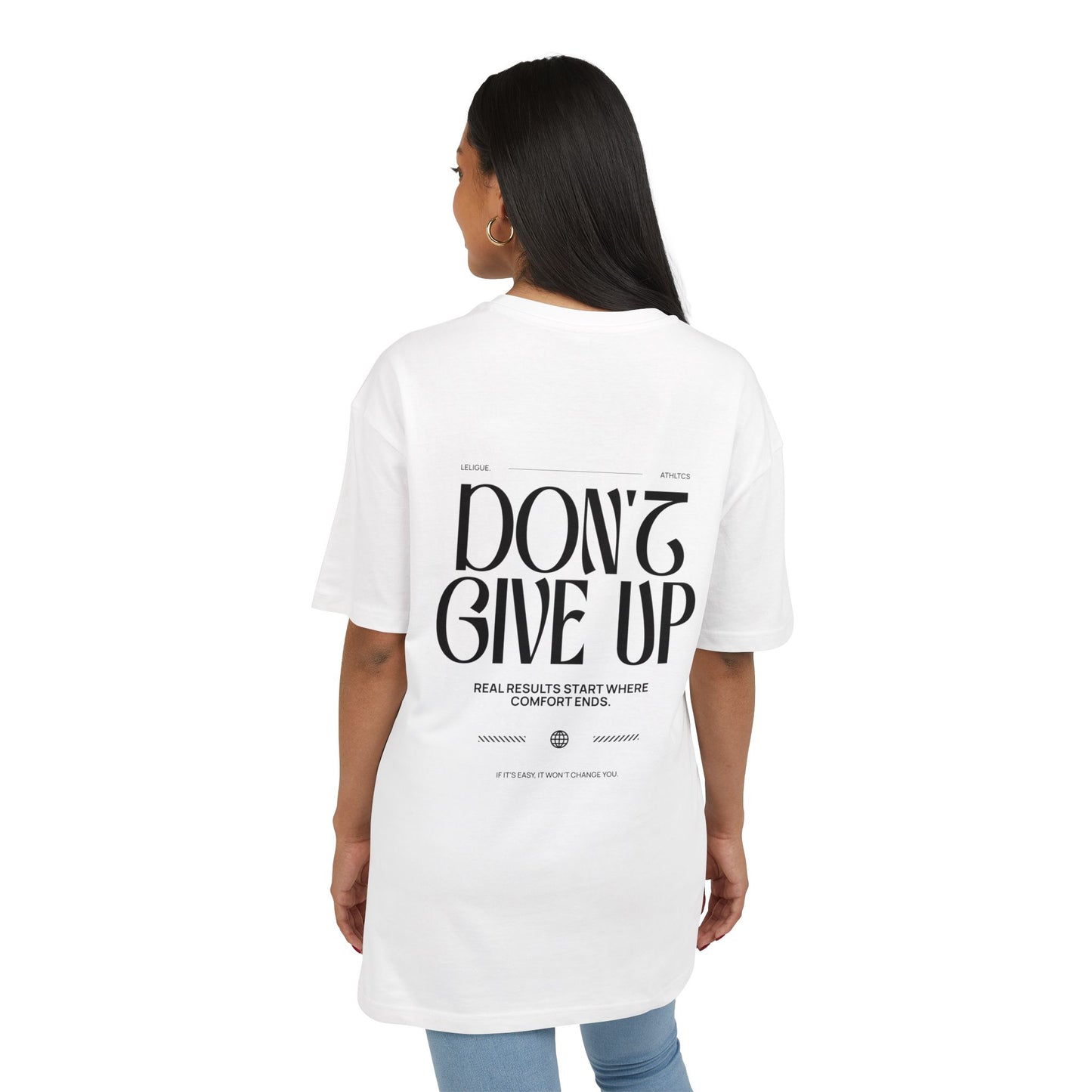 LeLigue Oversized Athletic T-Shirt Dont Give Up