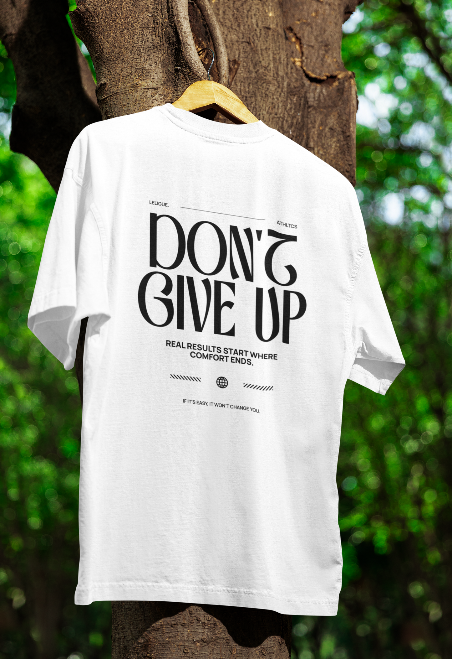 LeLigue Oversized Athletic T-Shirt Dont Give Up