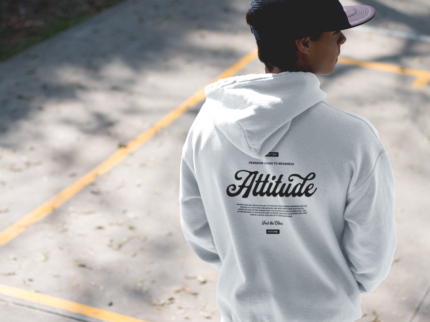 LeLigue Attitude Hoodie Weiß Minimalistischer Hoodie